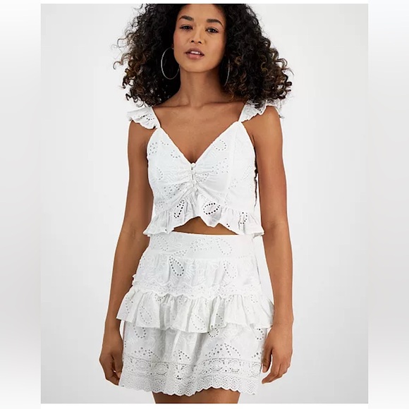 Guess Dresses & Skirts - GUESS Arielle Cotton Eyelet Top & Skirt Set